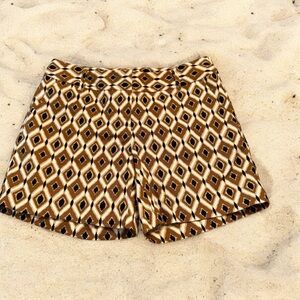 WILL SMITH GEOMETRIC DESIGN DIAMOND PRINT HIGH-WAIST SHORTS SIZE 2